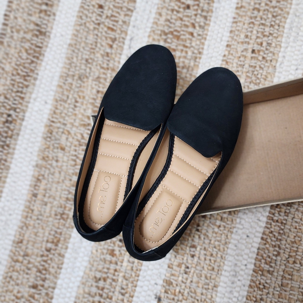 Me Too Black Nubuck Slip-On Shoes
